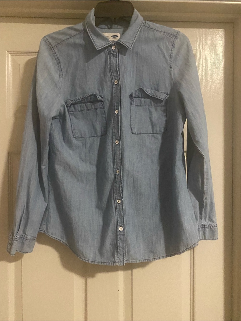 Old Navy Light Blue Denim Button-Down Shirt